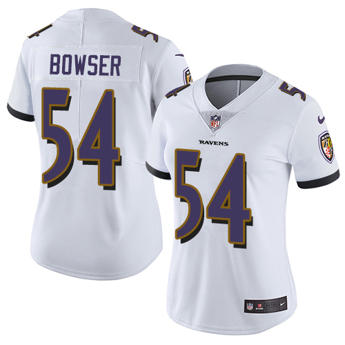 Nike Ravens #54 Tyus Bowser White Women's Stitched NFL Vapor Untouchable Limited Jersey